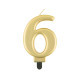 Birthday candle number 6, metallic gold, 8.0 cm Birthday candle number 6, metallic gold, 8.0 cm