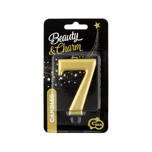 Birthday candle number 7, metallic gold, 8.0 cm Birthday candle number 7, metallic gold, 8.0 cm