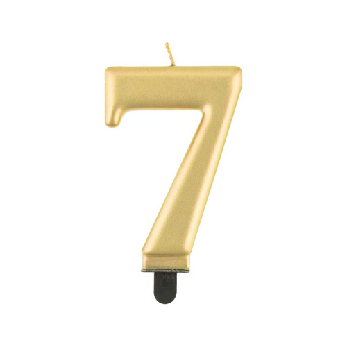Birthday candle number 7, metallic gold, 8.0 cm Birthday candle number 7, metallic gold, 8.0 cm