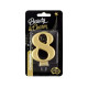 Birthday candle number 8, metallic gold, 8.0 cm Birthday candle number 8, metallic gold, 8.0 cm