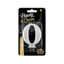 شمعة عيد ميلاد لماع فضي رقم 0