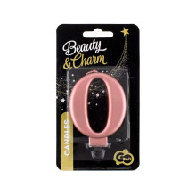 Birthday candle number 0, metallic rosegold, 8.0 cm
