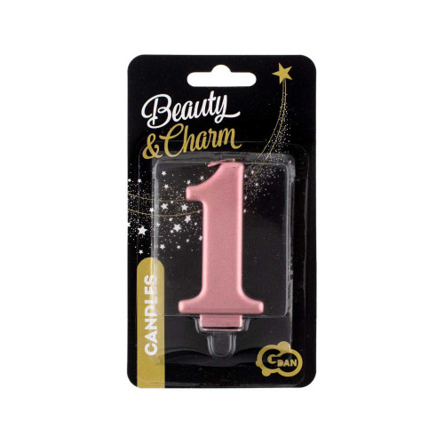 Birthday candle number 1, metallic rosegold, 8.0 cm Birthday candle number 1, metallic rosegold, 8.0 cm