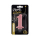 Birthday candle number 1, metallic rosegold, 8.0 cm Birthday candle number 1, metallic rosegold, 8.0 cm