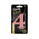 Birthday candle number 4, metallic rosegold, 8.0 cm Birthday candle number 4, metallic rosegold, 8.0 cm