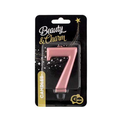 Birthday candle number 7, metallic rosegold, 8.0 cm Birthday candle number 7, metallic rosegold, 8.0 cm
