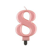 Birthday candle number 8, metallic rosegold, 8.0 cm Birthday candle number 8, metallic rosegold, 8.0 cm