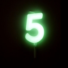 Candle Number 5 (Glow in the dark)