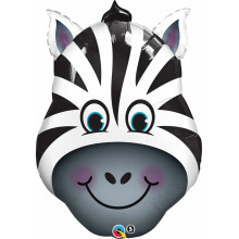 32 inch Zany Zebra Head Foil balloon