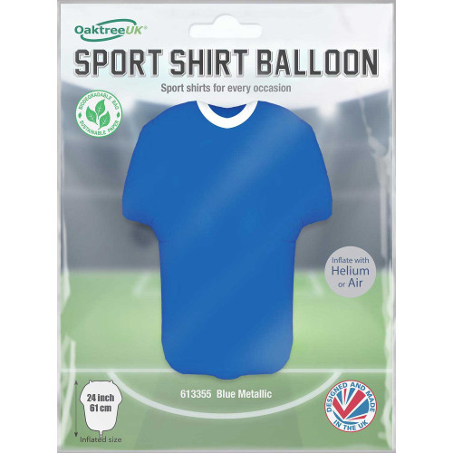 24 inch Shape Sports Shirt Blue Metallic balloons