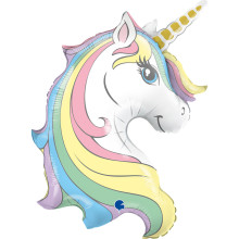 39 inch Macaron Unicorn Head Foil Balloons