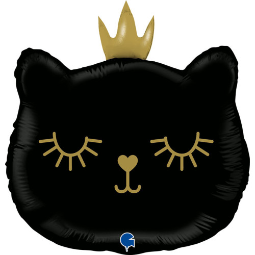 26 inch Cat Princess - Black Foil balloon