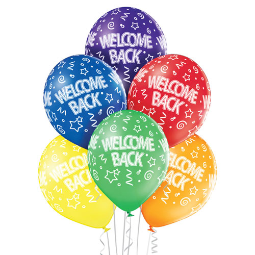 بالون Welcome Back مطبوع 12 إنش (50 حبة)