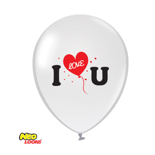 12 inch i LOVE YOU (White) 50 count