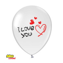 12 inch i LOVE YOU (White) 50 count