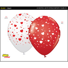 12 inch i LOVE YOU (White,Red) 50 count