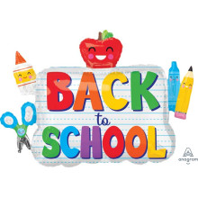 34 inch Back to School Icons Foil balloon