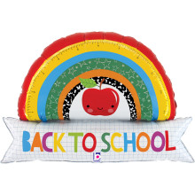 35  inch Back To School Rainbow Banner foil balloon