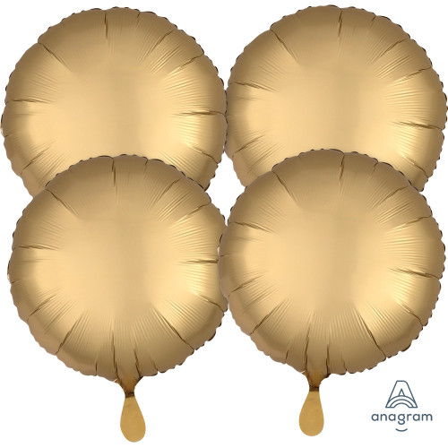 بالون ذهبي ساتين دائري 18 إنش 4 حبات بالون ذهبي ساتين دائري 18 إنش 4 حبات