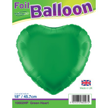 18 inch Heart Green Foil Balloons