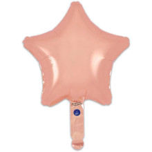 9 inch Rose Gold Star Packaged x 5pcs foil balloon