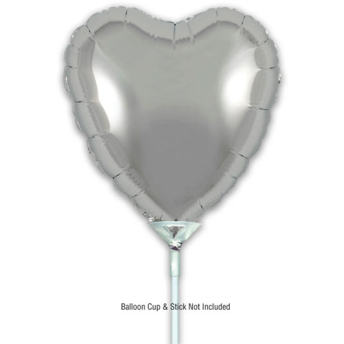 بالون فضي قلب 9 إنش 5 حبات بالون فضي قلب 9 إنش 5 حبات