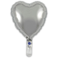9 inch Silver Heart Packaged x 5pcs foil balloon