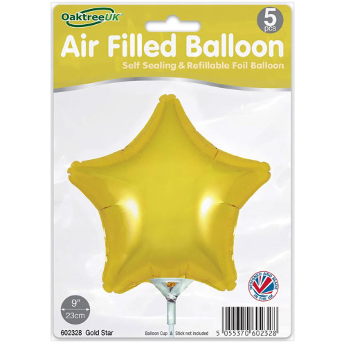بالون ذهبي نجمة 9 إنش 5 حبات