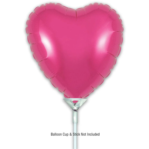 9 inch Pink Heart Packaged x 5pcs foil balloon