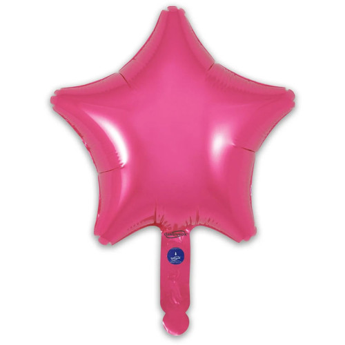 9 inch Pink Star Packaged x 5pcs foil balloon
