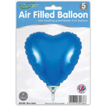 بالون ازرق قلب 9 إنش 5 حبات