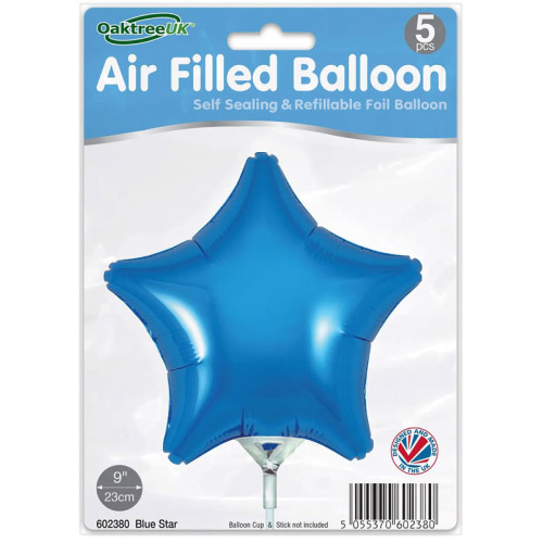 9 inch Blue Star Packaged x 5pcs foil balloon 9 inch Blue Star Packaged x 5pcs foil balloon