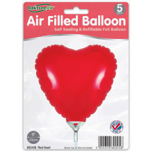بالون احمر قلب 9 إنش 5 حبات