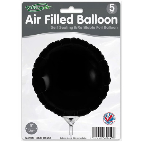 بالون اسود دايري 9 إنش 5 حبات