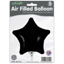 بالون اسود نجمة 9 إنش 5 حبات