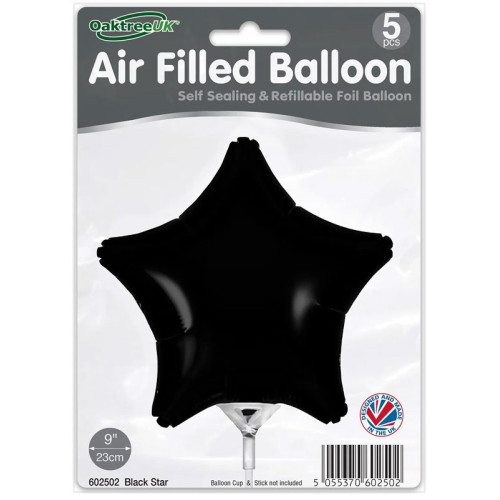 بالون اسود نجمة 9 إنش 5 حبات