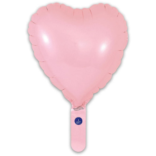9 inch Matte Pink Heart Packaged x 5pcs foil balloon