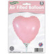 9 inch Matte Pink Heart Packaged x 5pcs foil balloon