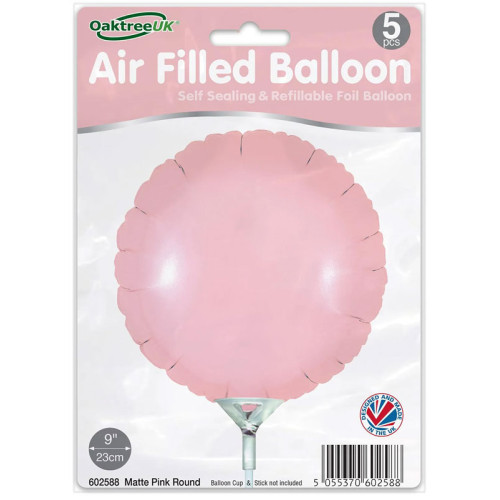 بالون وردي مطفي دايري 9 إنش 5 حبات