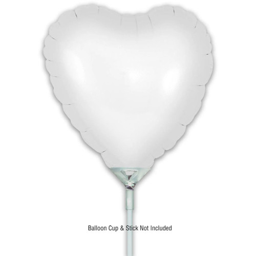 بالون ابيض مطفي قلب 9 إنش 5 حبات
