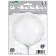 بالون ابيض مطفي دايري 9 إنش 5 حبات