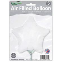 بالون ابيض مطفي نجمة 9 إنش 5 حبات