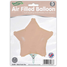9 inch Matte Nude Star Packaged x 5pcs foil balloon