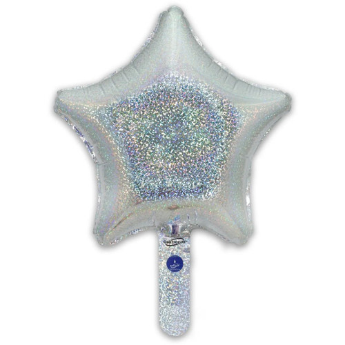 9 inch Holographic Silver Star Packaged x 5pcs foil balloon 9 inch Holographic Silver Star Packaged x 5pcs foil balloon