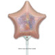 9 inch Holographic Rose Gold Star Packaged x 5pcs foil balloon