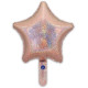 9 inch Holographic Rose Gold Star Packaged x 5pcs foil balloon