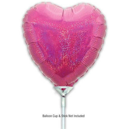 9 inch Holographic Pink Heart Packaged x 5pcs foil balloon 9 inch Holographic Pink Heart Packaged x 5pcs foil balloon