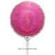 9 inch Holographic Pink Round Packaged x 5pcs foil balloon