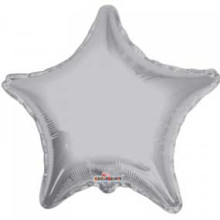 18 inch SOLID STAR SILVER Foil Balloons