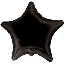 18 inch SOLID STAR BLACK Foil Balloons
